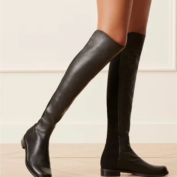 Stuart Weitzman Black Leather Ankle Boots - Picture 2 of 3